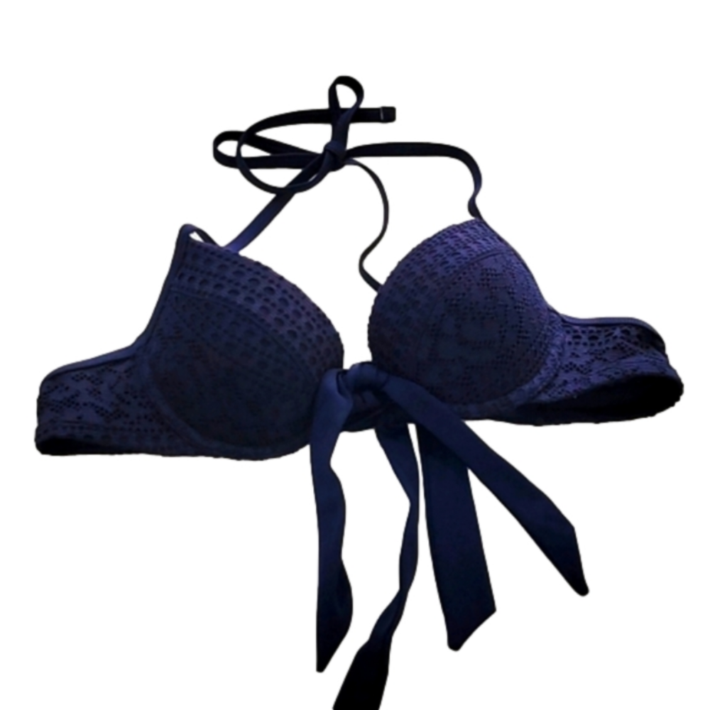 Aerie Navy Bikini Top Sz 34A